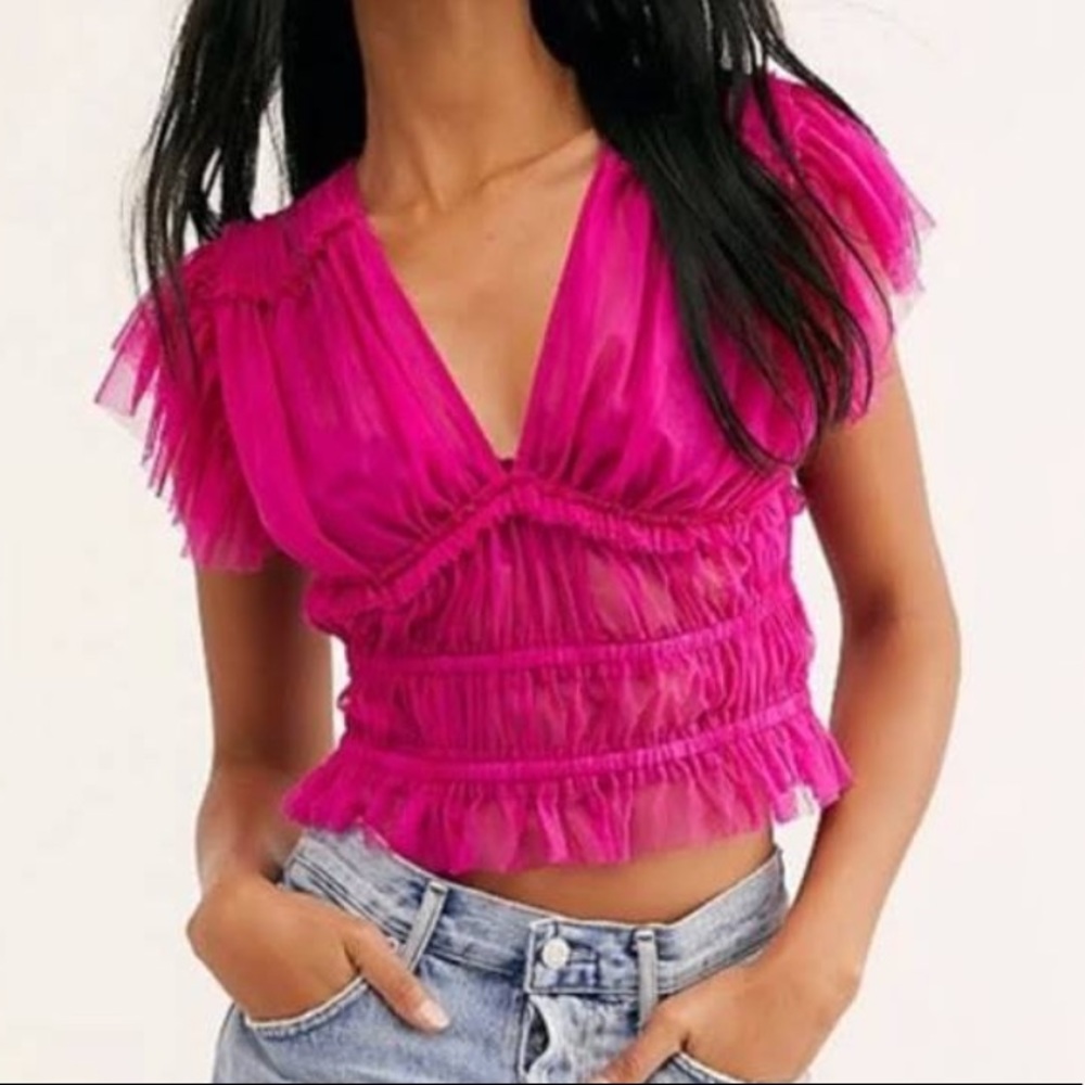 Pink Free People Blouse
